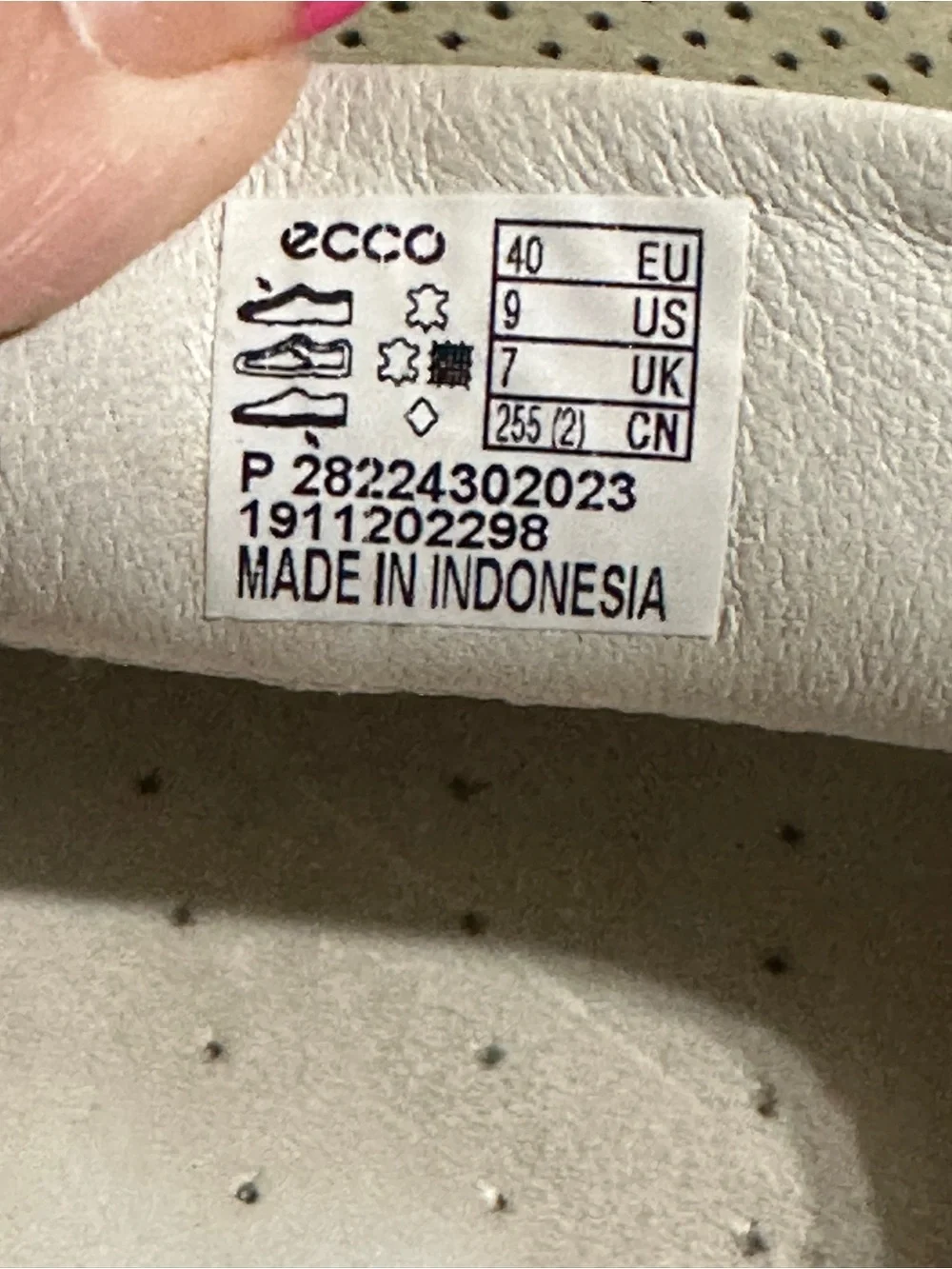 ECCO Bella Womens 40 US 9 Perforated Leather Slip On Loafers Taupe